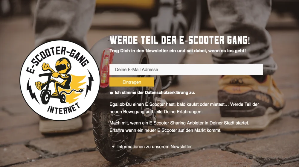 Die neue Fahrzeugklasse der E Scooter bekommt Ihre Gang: Die E-Scooter-Gang!