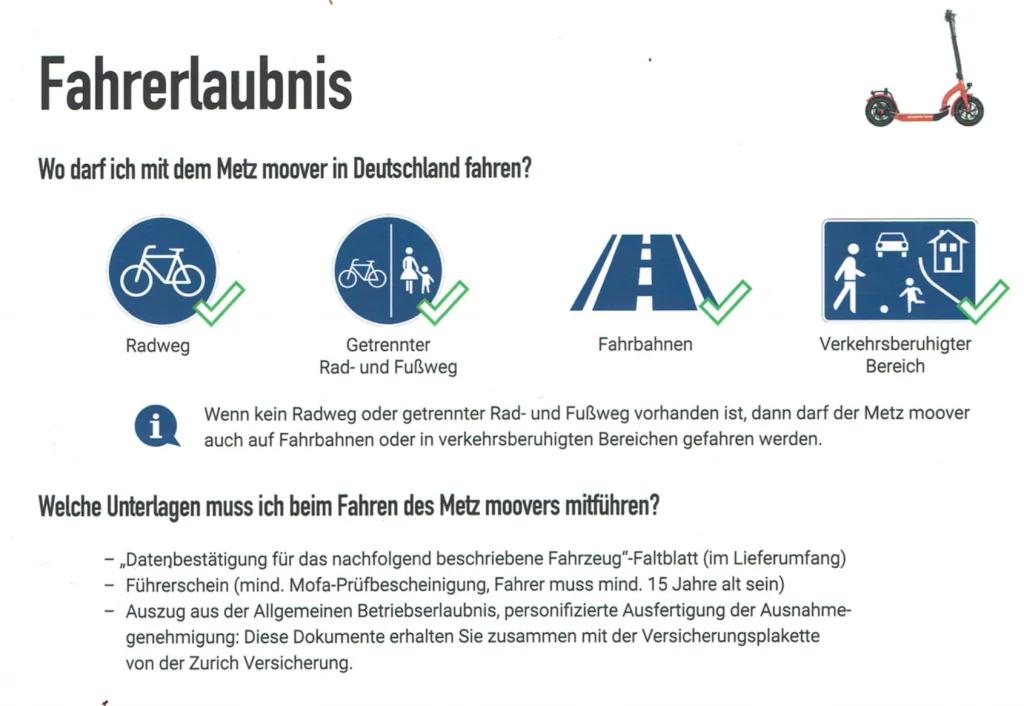 E Scooter Fahrerlaubnis Übersicht