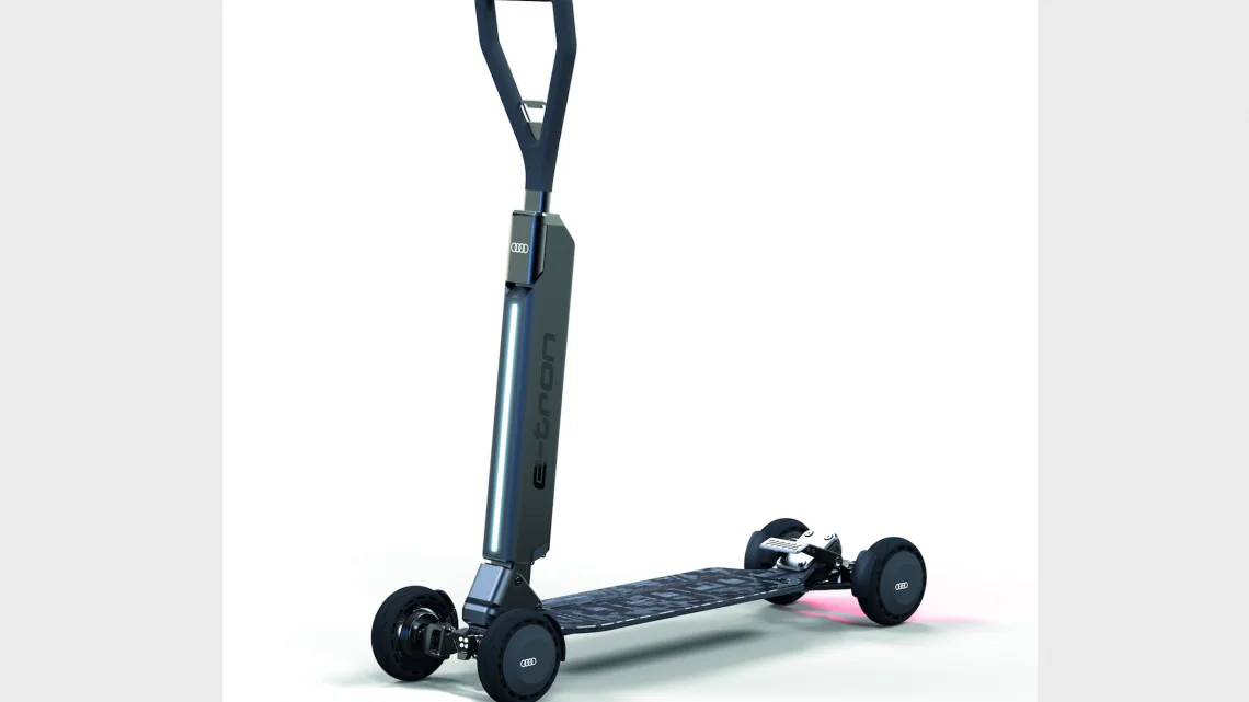 Audi will bis Ende 2020 E-Scooter mit Skateboard kombinieren: E Skateboard mit Lenkstange und Straßenzulassung
