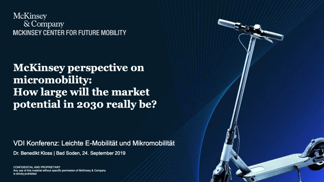 Neueste McKinsey Studie sagt Mikromobilität eine positive Zukunft bis 2030 voraus