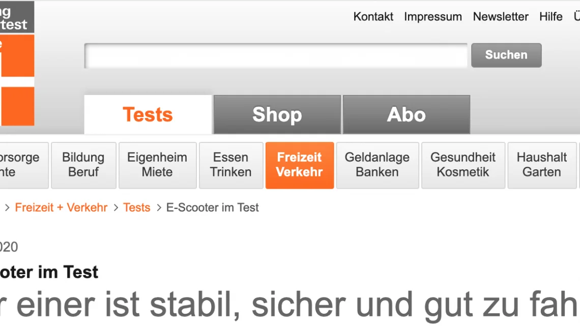 Stiftung Warentest: E-Scooter Test, 1 Testsieger, 5 mangelhaft
