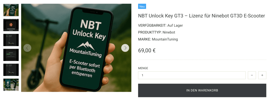 Ninebot GT3 NBT Unlock Key